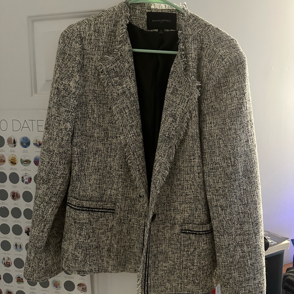 Black and White Tweed Blazer